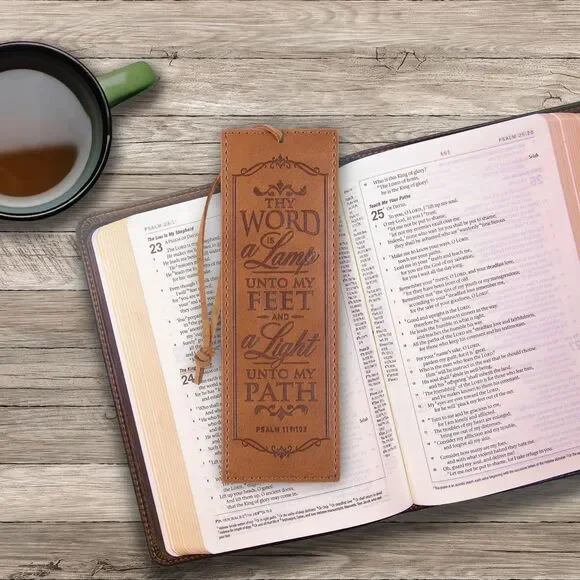 Christian Leather Scripture Bookmark for Men Women Inspirational Bible Verse - Picture 3 of 3
